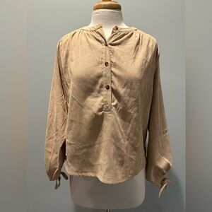Simply Southern Corduroy bow tie sleeve ladies top Size Medium New with …
